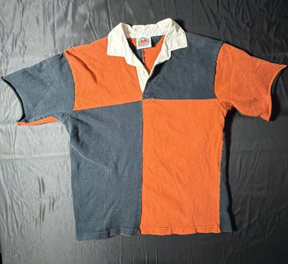 Vintage Barbarian Rugby Wear Colorblock Short Sleeve Polo Shirt